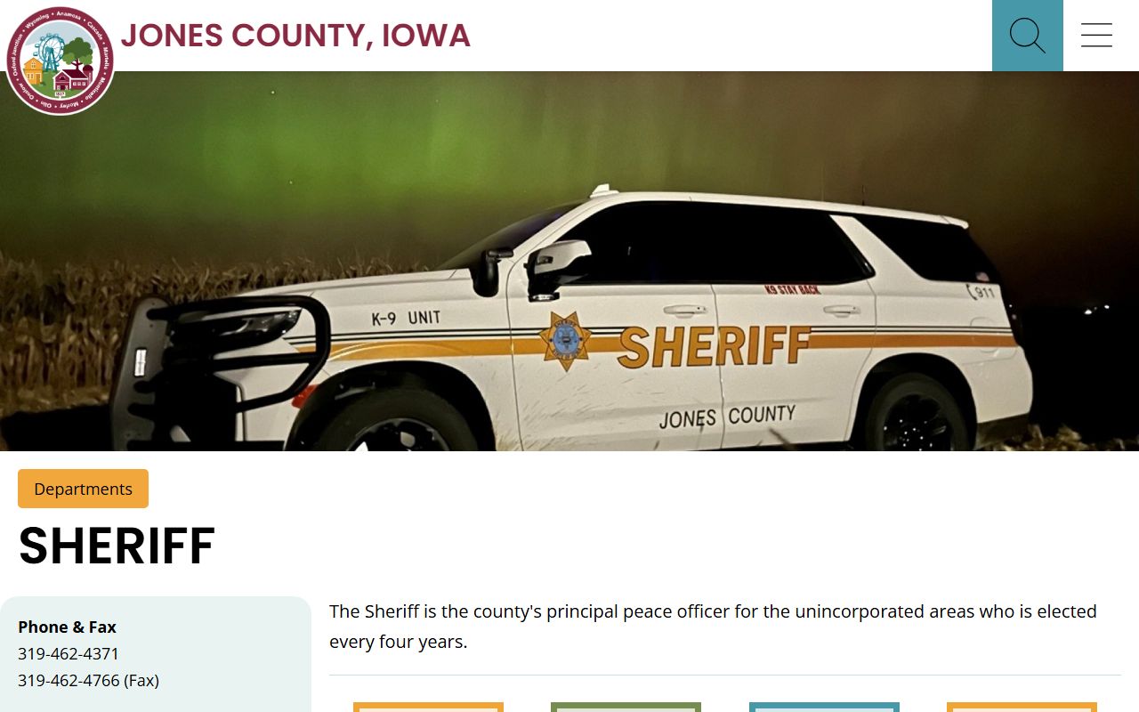 Jones County inmate records sheriff office page